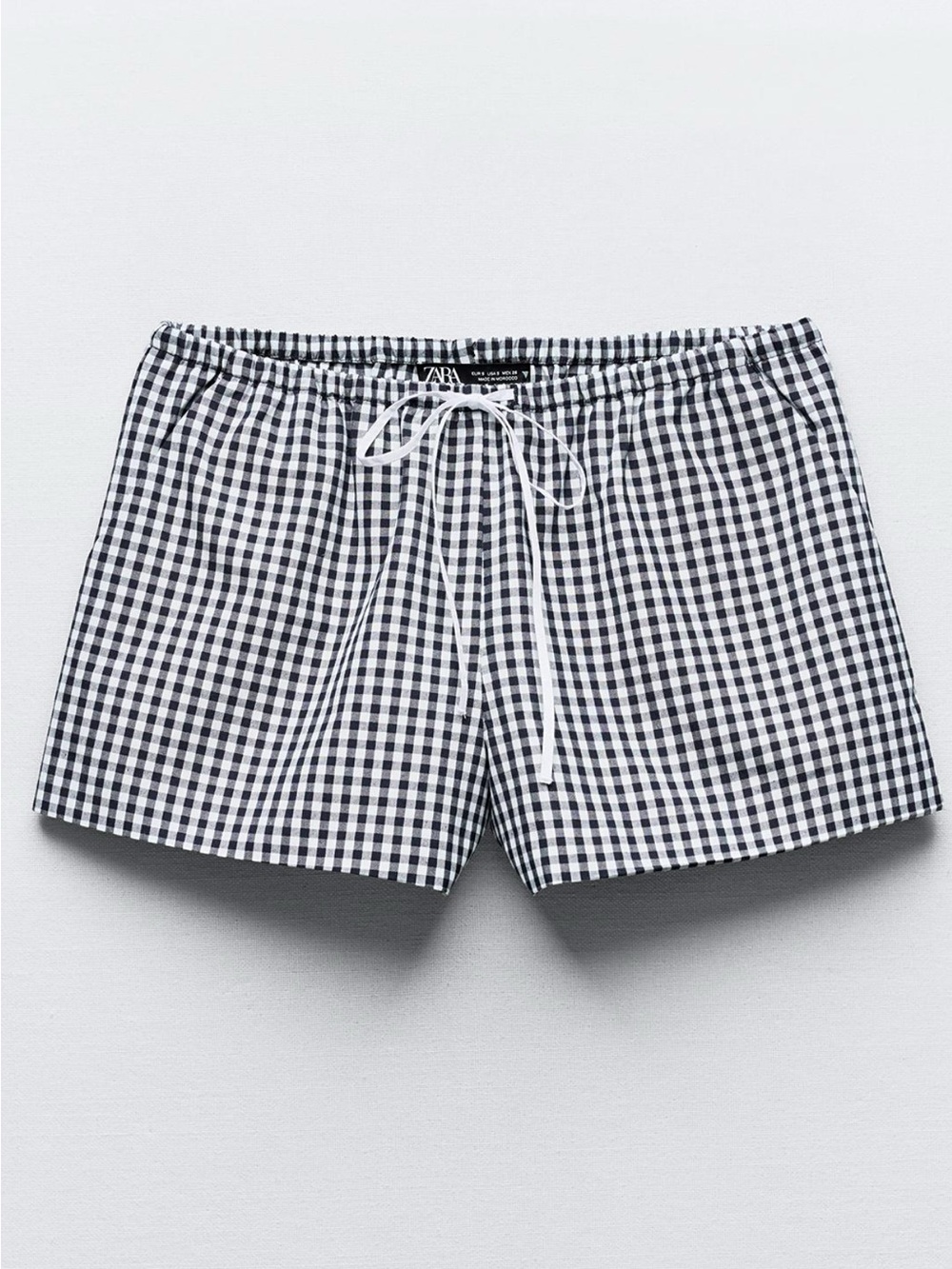 Zara Black and White Gingham Shorts